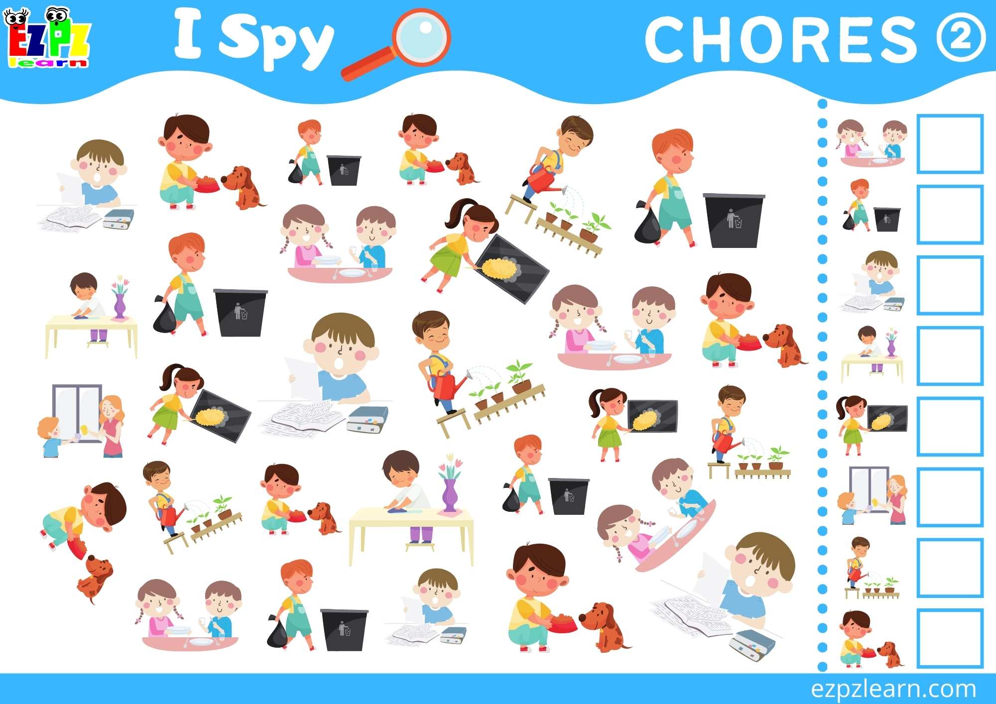 Chores2 Topic I Spy Game for kids Free PDF Download 